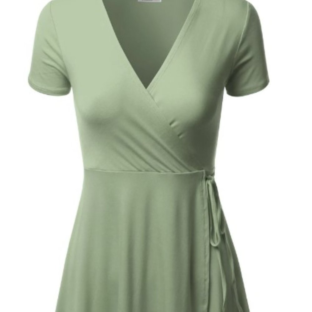 Olive Green Wrap Dress